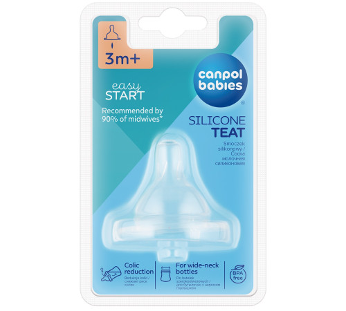 canpol 21/724 tetina din silicon rotunda debit variabi easystar" (3 luni+) 1 buc. 
