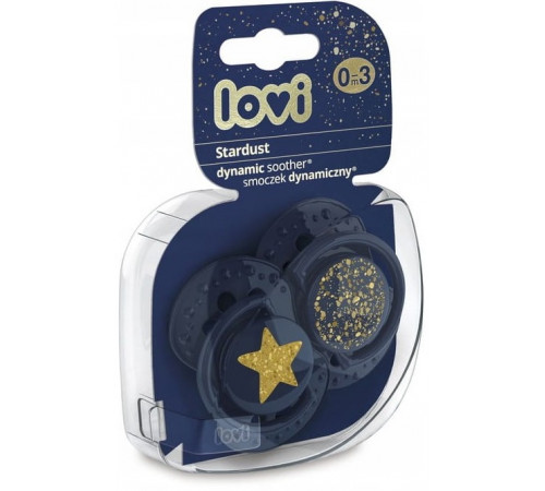 lovi 22/892 suzeta dinamica din silicon "stardust" (0-3 m) 2 buc. 