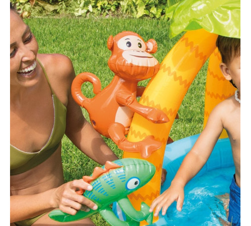 intex 58417 piscină gonflabilă pentru copii cu baldachin "insula tropicală”" (120 x 86 cm.)