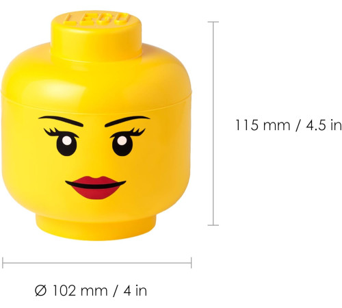 lego Контейнер для хранения mini head - girl (10,2х11,5 см)