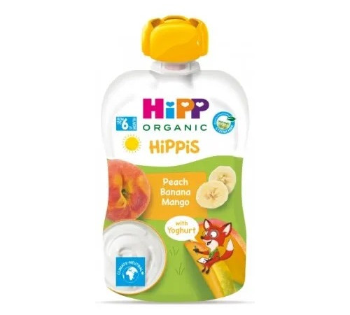 hipp 42532 piure de fructe și iaurt hippis măr-banana-mango (6 luni+) 100gr.