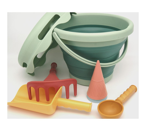 compactoys 99700401 set de nisip compact 7 &icirc;n 1 (verde)