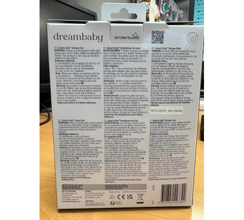 dreambaby g2332 ventilator portabil smart grip cu carcasă de protecție (gri)