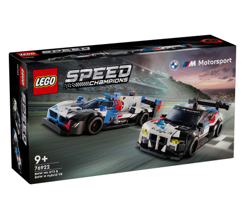  lego speed champions 76922 constructor "mașini de curse bmw m4 gt3 и bmw m hybrid v8" (676 el.)