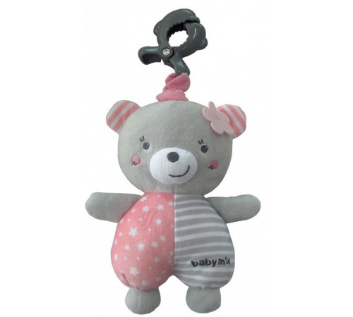  baby mix p/1243-6700 jucărie muzicala pentru călătorie "teddy" roz