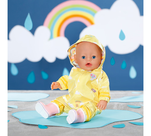 zapf creation 836460 set haine pentru păpuși baby born deluxe pelenă de ploaie (43 cm.)