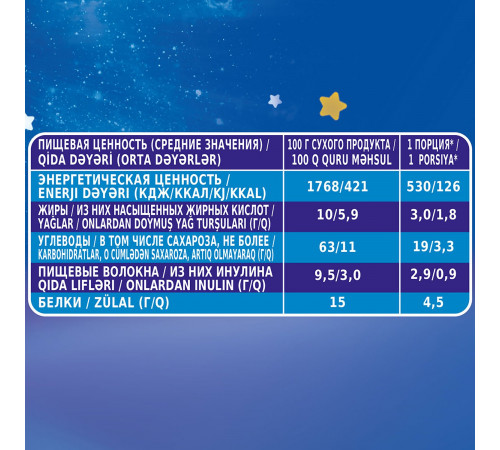 bebi premium Каша молочная ночная 3 злака с малиной и мелиссой (6+) 200 гр.