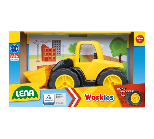 lena 01262 Игрушка "Трактор с ковшом" (14 см.)