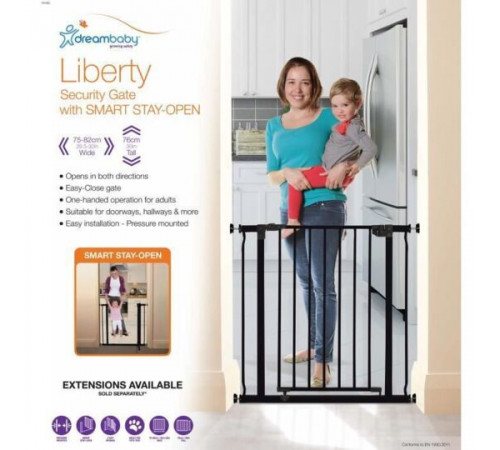 dreambaby f919 porțile de siguranță "liberty stay open" (75 см.-81 см.) negru