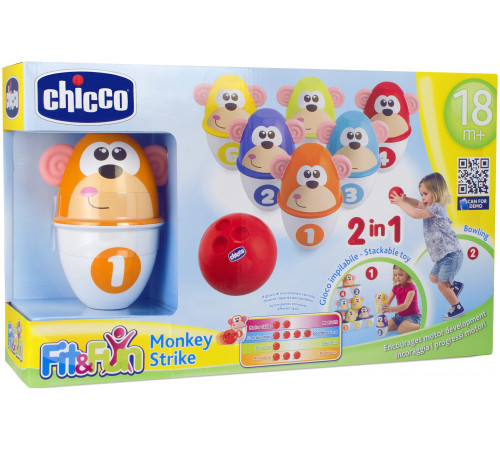  chicco 522800 Набор для боулинга "monkey strike"