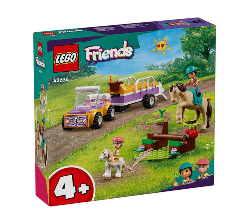 lego friends 42634 constructor "remorca cu cal si ponei" (105 el.)