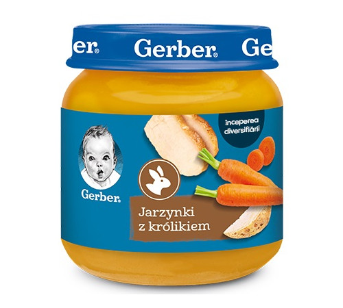  gerber piure de legume cu iepure (5 luni+) 125 gr.