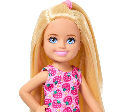 barbie jjb33 Мини-кукла "Челси" в платье с клубничным принтом