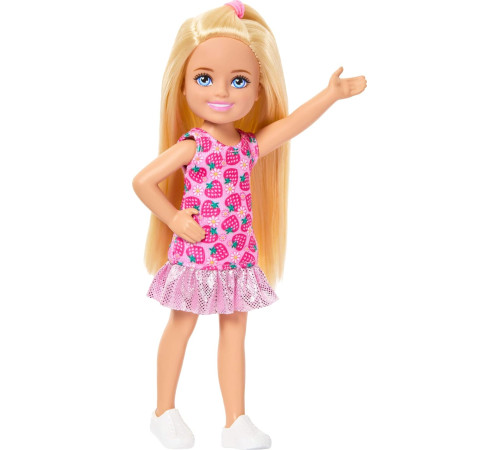 barbie jjb33 Мини-кукла "Челси" в платье с клубничным принтом