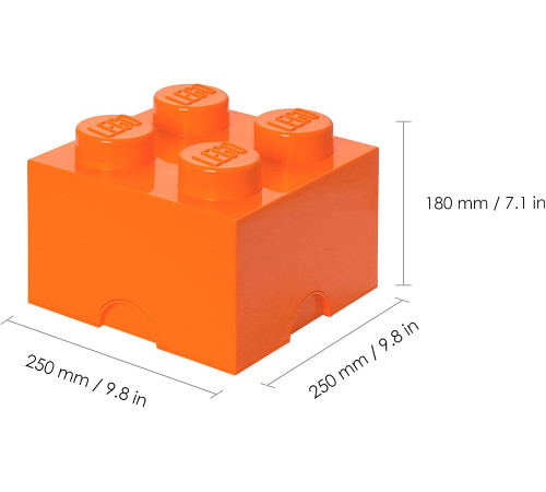 lego Контейнер для хранения storage brick 4 (25 x 25x18 cм) оранжевый 