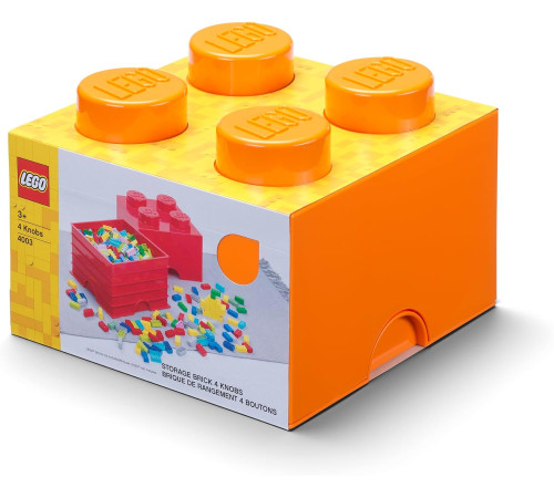  lego Контейнер для хранения storage brick 4 (25 x 25x18 cм) оранжевый 