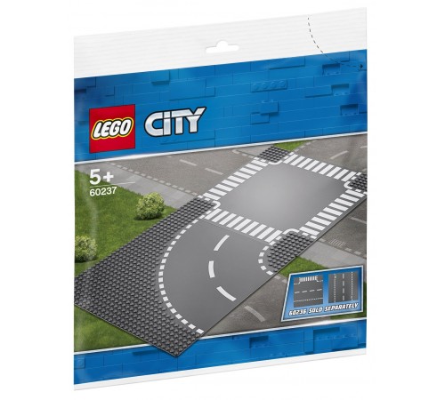 lego city 60237 Конструктор "Поворот и перекресток " (2 дет.)