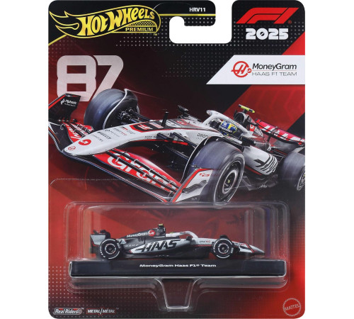  hot wheels jkd90 mașinuță metalică de curse formula 1 haas, 1:64