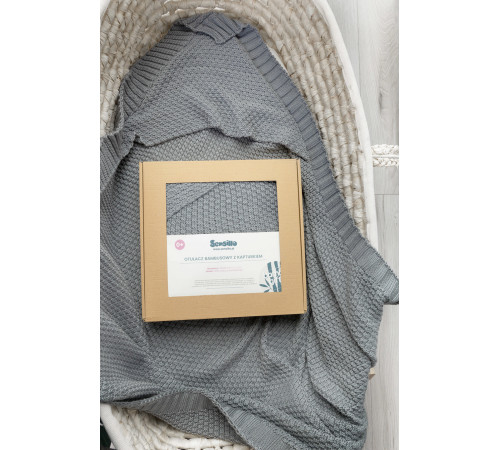 sensillo-43495 pătură din bambus cu glugă (90 x 85 cm) grafit