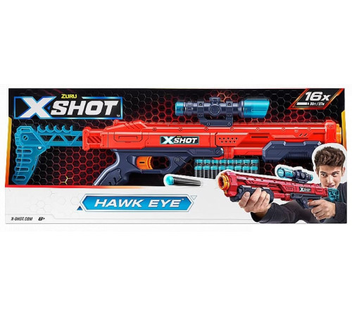  zuru 36435 blaster x-shot excel hawk eye (16 gloante)