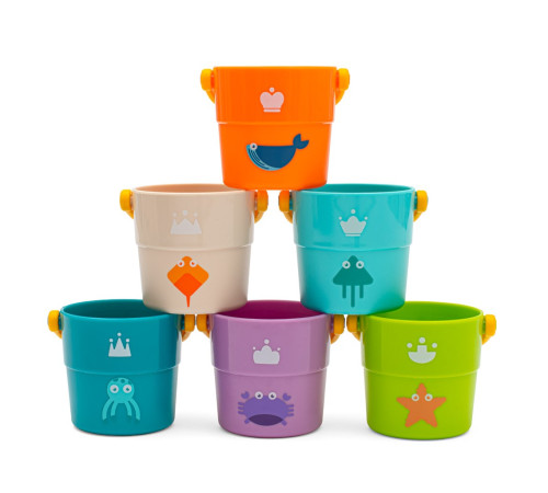 Jucării pentru Copii - Magazin Online de Jucării ieftine in Chisinau Baby-Boom in Moldova baby mix 56443 setul de pahare multicolore pentru copii (6 buc.)