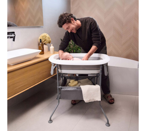 kinderkraft Пеленальный столик с ванной bubbly серый