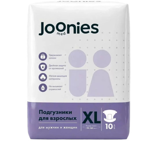  joonies 100103 scutece pentru adulți med adult, mărimea xl (10 buc.)