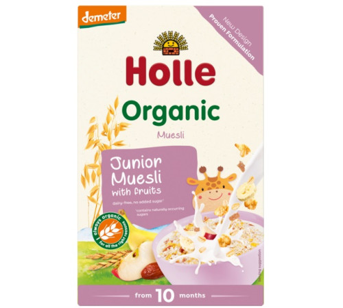  holle organic musli cu fructe fara lapte (10 luni+) 250 gr.
