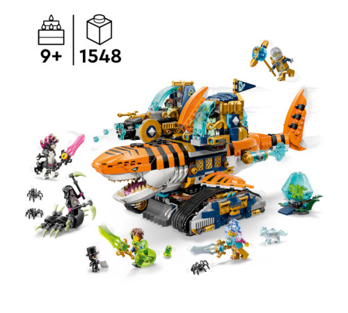 lego dreamzzz 71515 constructor "tanc cu rechin tigru" ( 1548 el.)