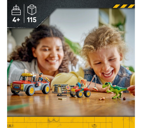lego jurassic world 77978 constructor "camionetă de transport pentru un t&acirc;năr t. rex" (115 el.)