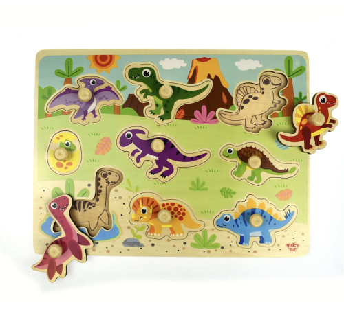 tooky toy ty859 puzzle din lemn „dino”