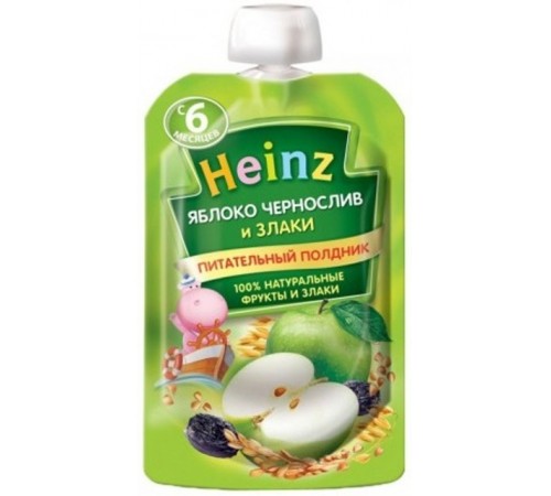  heinz Пюре Яблоко-чернослив-злаки (6м+) 90 гр.