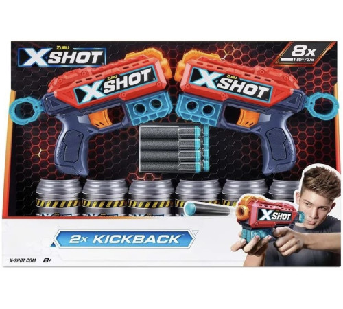  zuru 36202 set 2 blastere x-shot excel double kickback