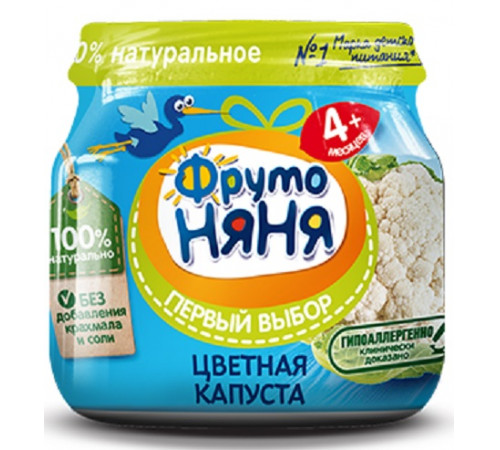 Детское питание в Молдове ФрутоНяня Пюре из цветной капусты 80 гр. (4 м+)