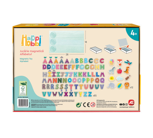 as kids 1029-64533 Детская развивающая настольная игра happihobbi "Магнитный Алфавит"