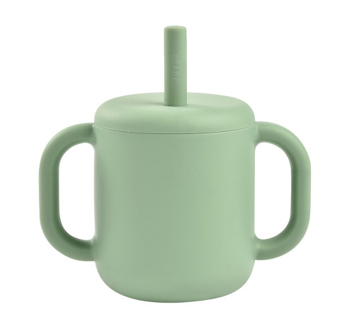  beaba b913573 cană de antrenament din silicon cu pai (170 ml) sage green