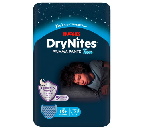 Впитывающие трусики huggies drynites boy (49-60 кг.) 9 шт.