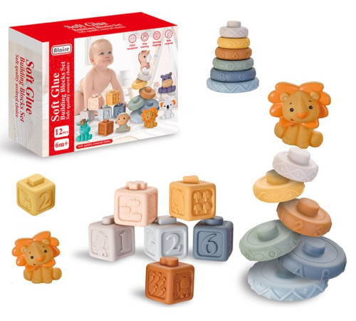 op 202143362 Набор силиконовых игрушек (12 эл.)