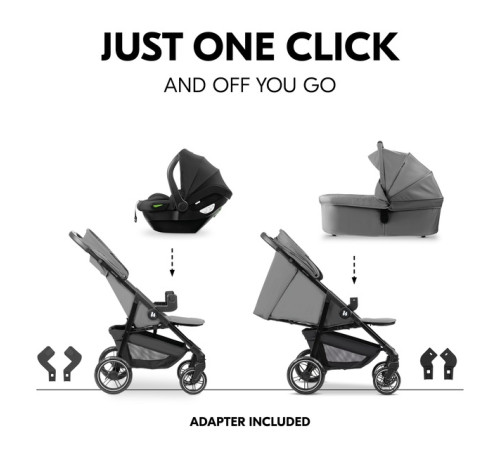 hauck cărucior 3 in 1 shop n care trio set grey