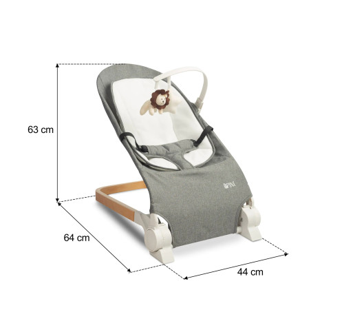 caretero-80611 Детское кресло шезлонг "pine" (до 12 кг.) серый