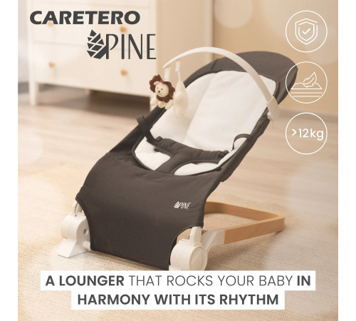 caretero-80611 Детское кресло шезлонг "pine" (до 12 кг.) серый