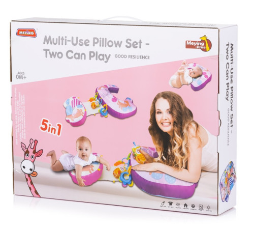 chipolino pwb025022pi pernă multifuncțională 5 în 1 pentru bebeluși (roz)