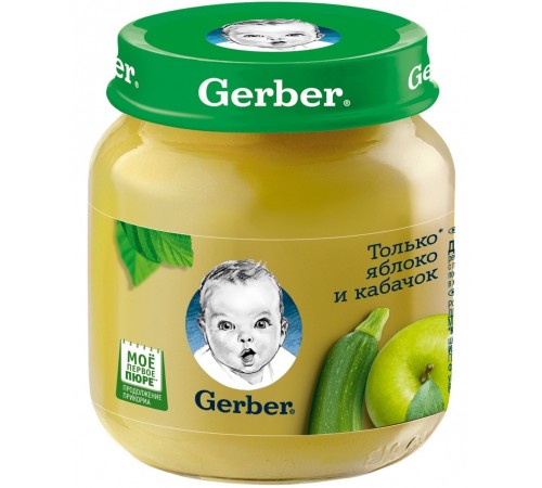Gerber Пюре яблоко-кабачок 130 гр. (5 м+) gerber Пюре яблоко-кабачок 130 гр. (5 м+)