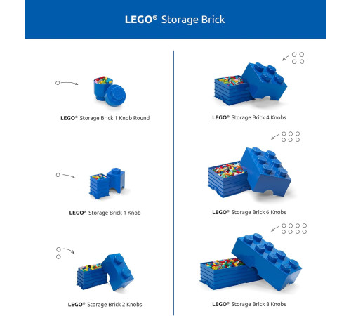 lego cutie pentru depozitare storage brick 1 (18x12,5x12,5 cm.) albastru