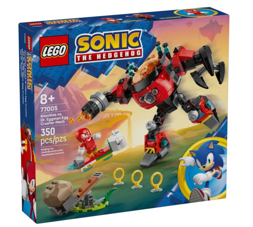  lego sonic 77005 constructor "knuckles vs. dr. eggman și robotul egg crusher" (350 el.)