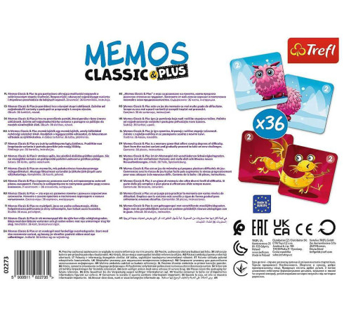 trefl 02273 Настольная игра "memos classic & plus"