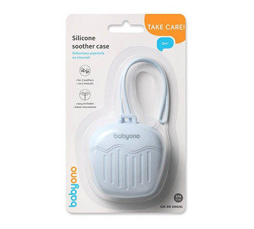 babyono-19631 Силиконовый контейнер для пустышки 1656/01 (голубой)