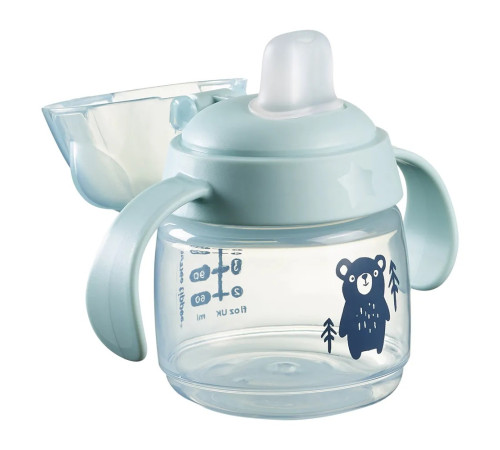 tommee tippee tt0511 cana cu sistem anti-varsare "softspout" albastru (4 luni+) 150 ml.