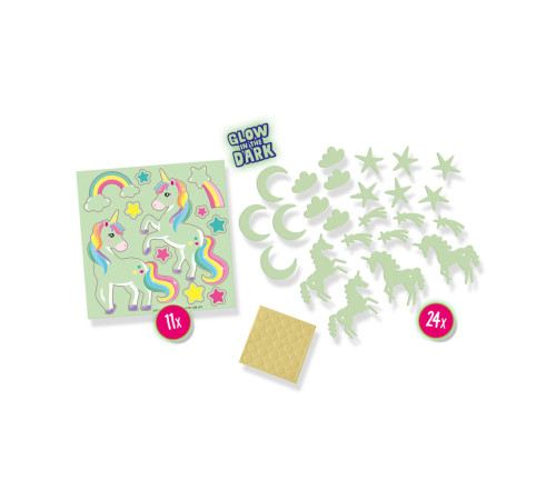 ses 25128s set autocolante luminoas "unicorns"