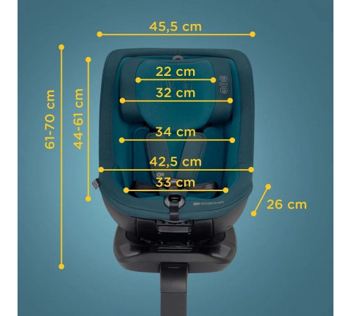 kinderkraft scaun auto i- guard pro i-size 360°С gr.0+/1 (61-105 cm.) blue